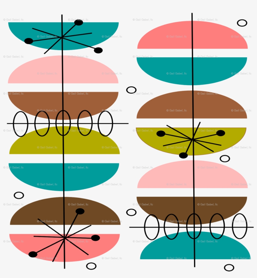 M#century Modern, Atomic Inspired Wallpaper - Mid-century Modern 6 By Hot4tees Bg@yahoo Com - Customized, transparent png