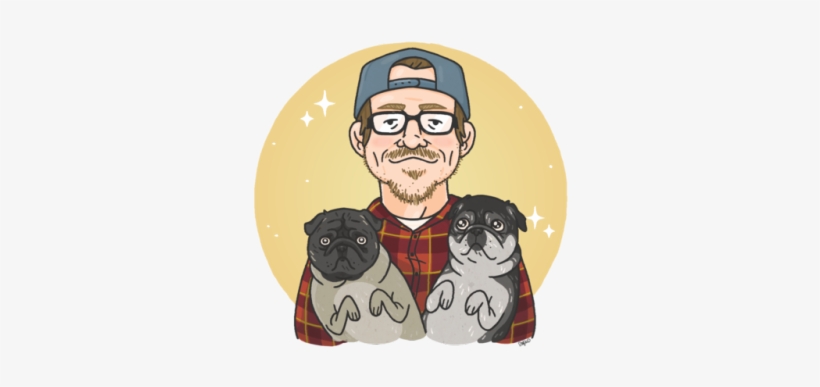 Here's A Nice Art Commission Of Jeff And His Two Pug - Pug, transparent png
