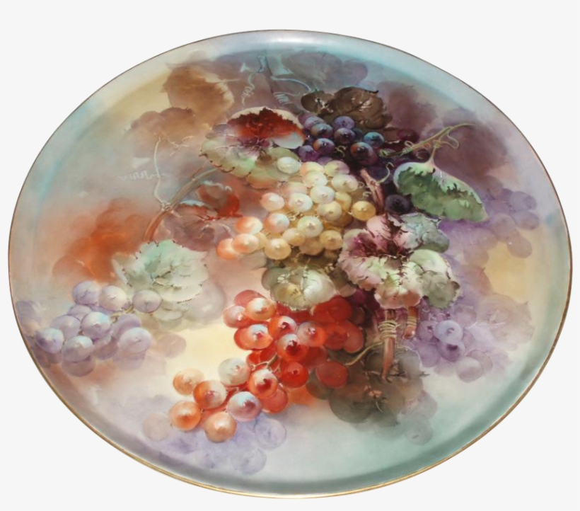 Exquisite Masterpiece Antique French Limoges Porcelain - Grapes Porcelain Paintings, transparent png