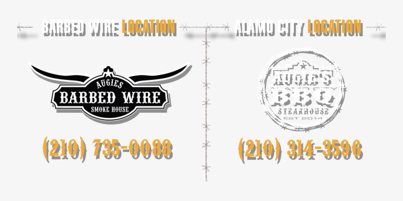 Augie S Bbq Barbed Wire Smokehouse Rh Augiesbbq Com - Graphics, transparent png