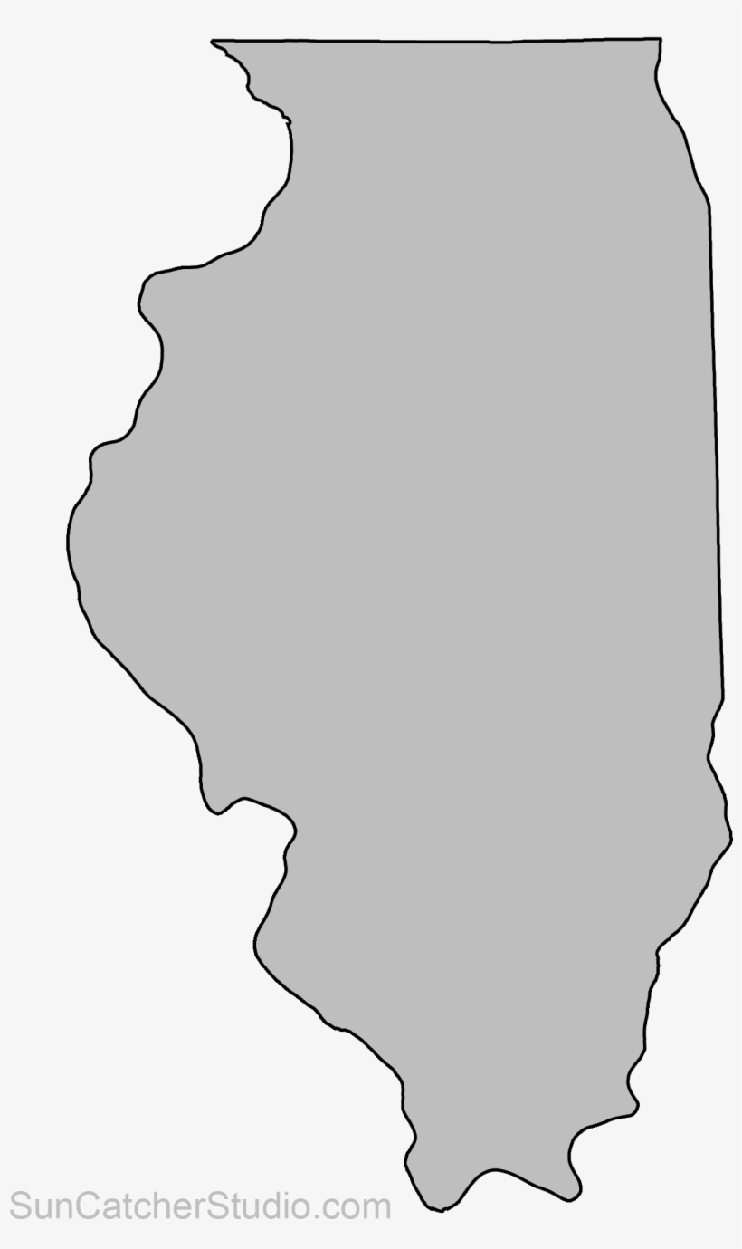 Illinois State Scroll Saw Pattern Outline Clip Art - State Of Illinois Clip Art, transparent png
