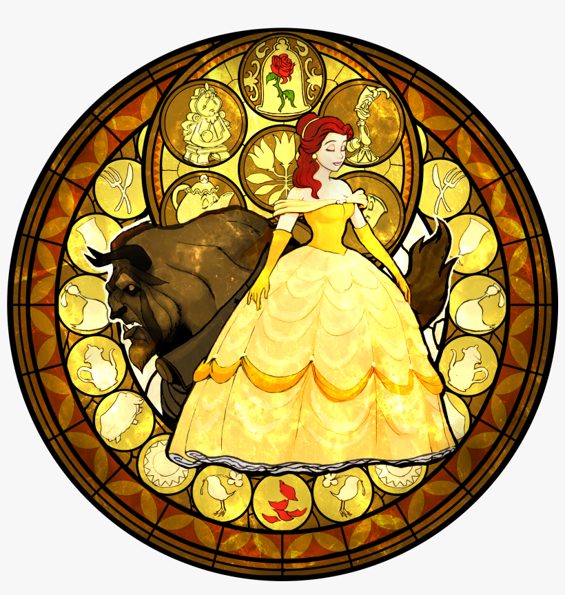So Far, Three Disney Princesses Have Been Confirmed - Beauty And The Beast Kingdom Hearts Stained Glass, transparent png