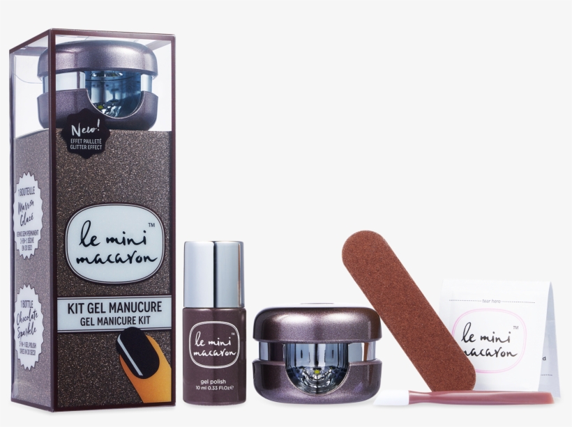 Gel Manicure Kit - Le Mini Macaron Chocolate Sparkle Glitter Kit 180g, transparent png