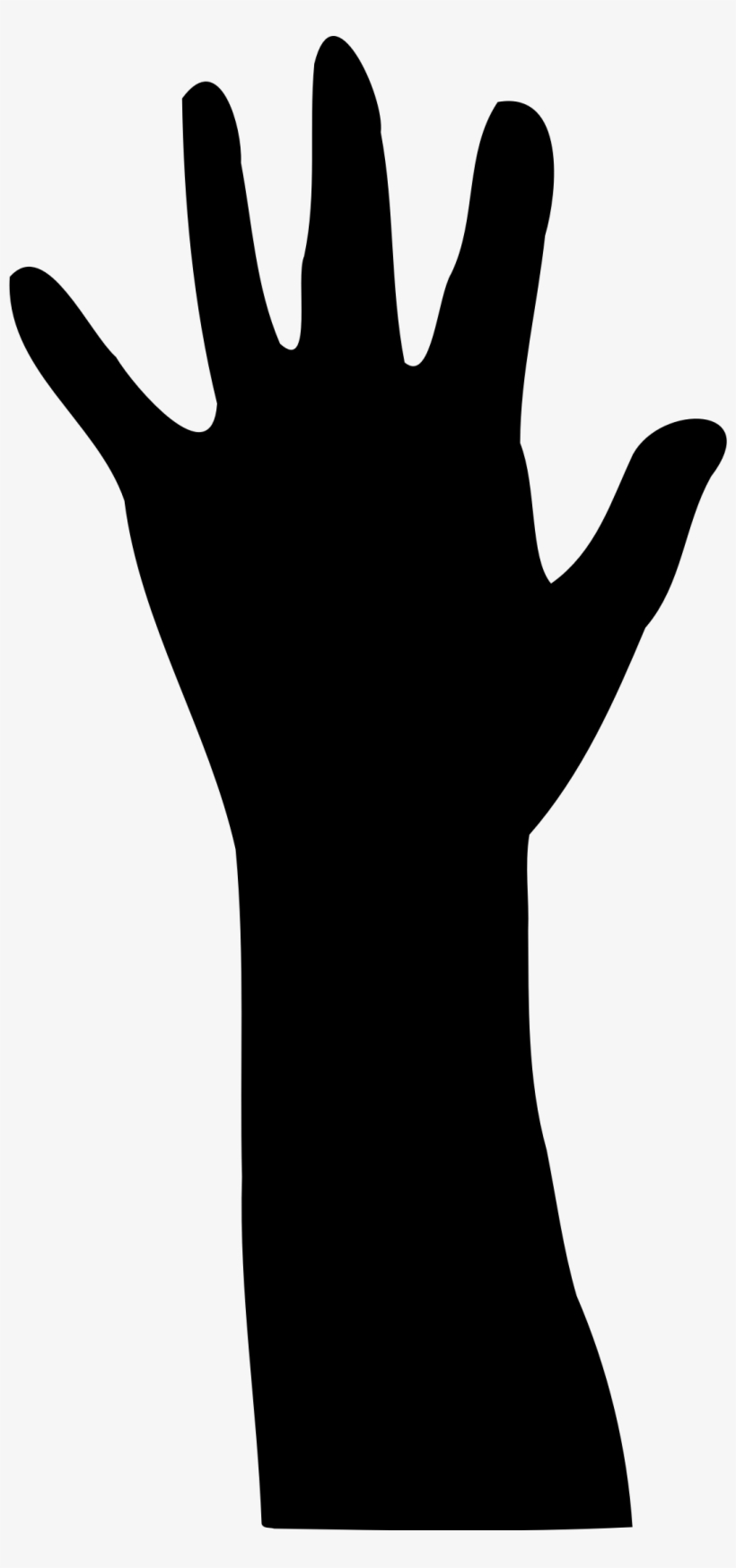 Raised Hand In Silhouette - Clip Art, transparent png