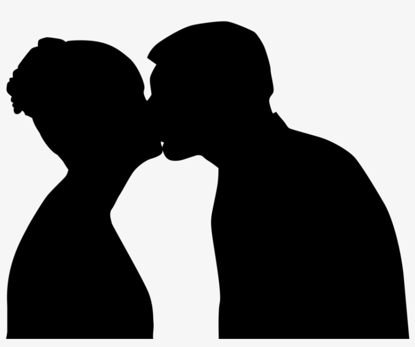Love Kiss Hug Man Couple - Clipart Man And Woman Kissing, transparent png