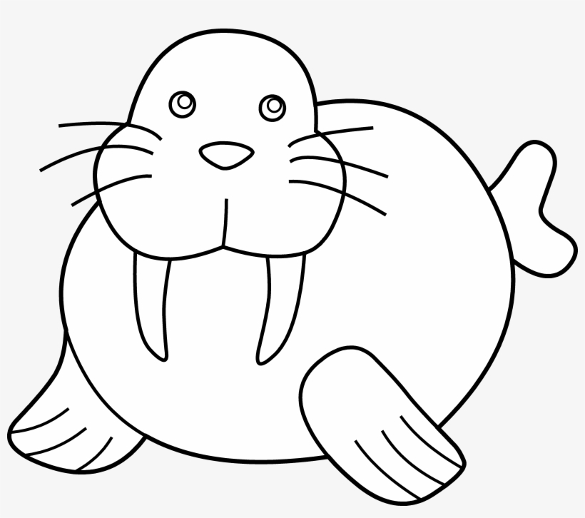 Clipart Info - Walrus Clipart Black And White, transparent png