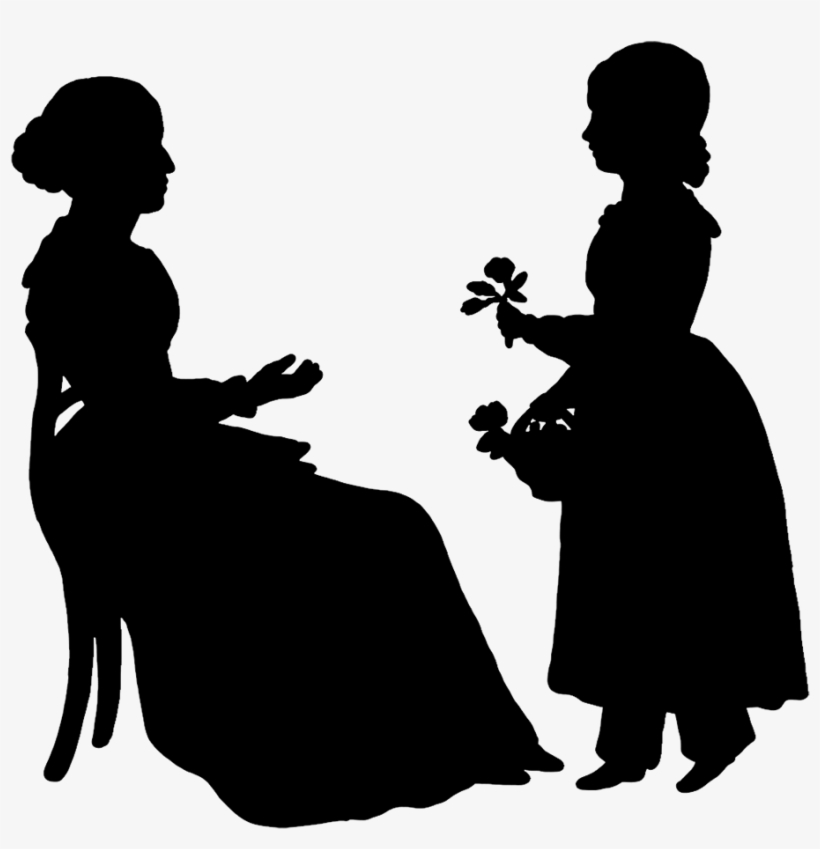 For Developers Couple Silhouette Clipart - Mother Daughter Silhouette Png, transparent png