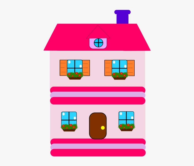 Cute House Clipart Free Clipart Images - Pink Dollhouse Clipart, transparent png