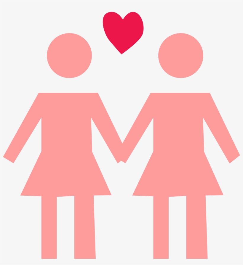 Romantic Couple Silhouettes Clip Art Image - Lesbian Couple Clipart, transparent png