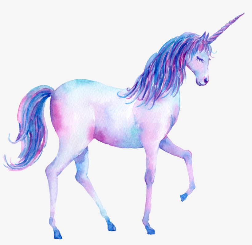 Unicorn Watercolor Ftestickers - Unicorn Walking On Rainbow, transparent png
