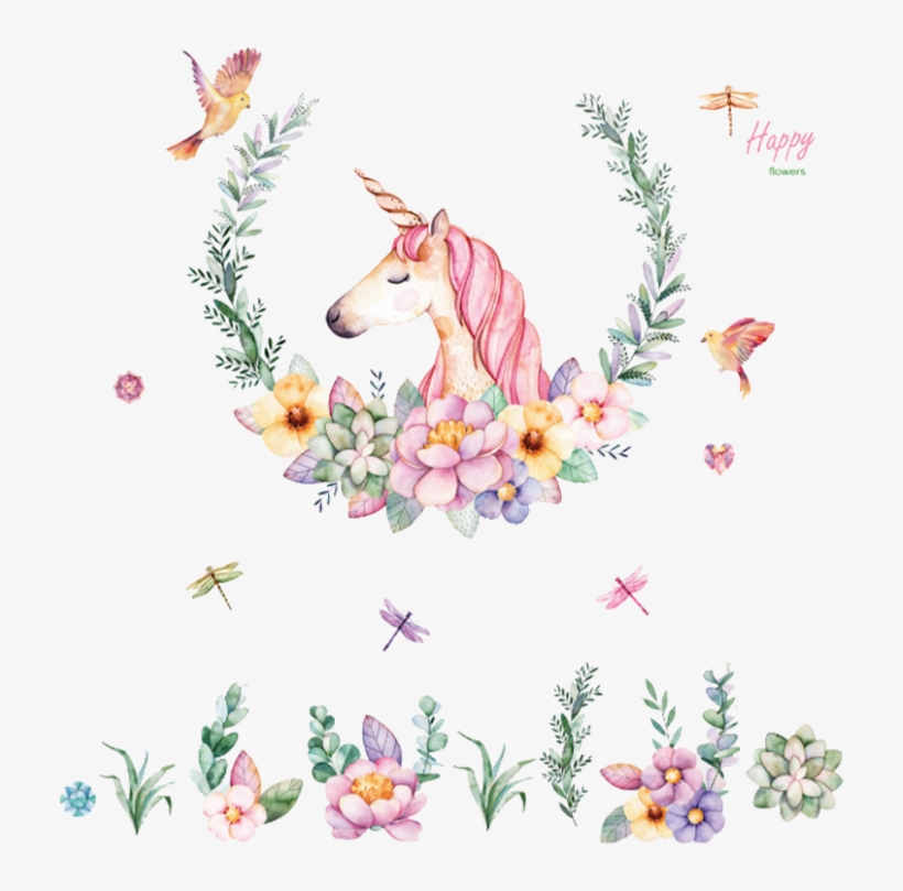 Unicorn Wall Decals Girls Bedroom Wall Stickers Nursery, transparent png