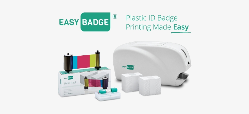 Easybadge Card Printer Package - Software/ribbon/cards, transparent png