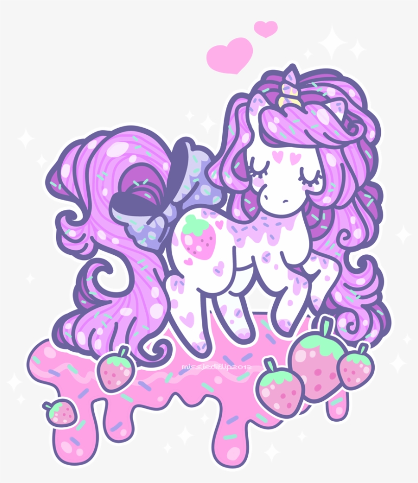 Strawberry Flavor By Missjediflip - Ombre Pastel Unicorn Kawaii, transparent png