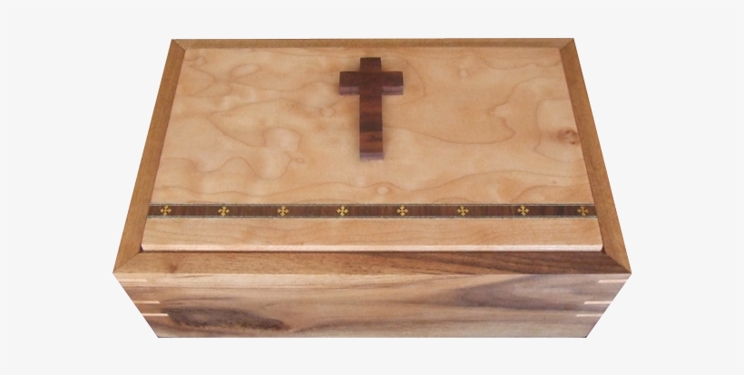 Religious Urn Made Of Curly Maple And Walnut Woods - Bible Box, transparent png