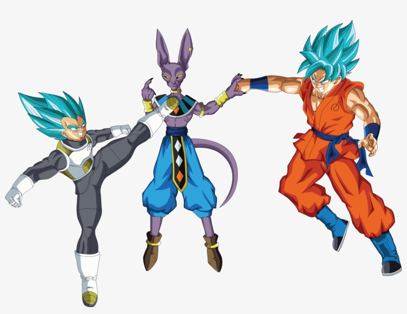 Image Library Library Vegeta And Goku Ssgss - Goku Vs Beerus Png, transparent png