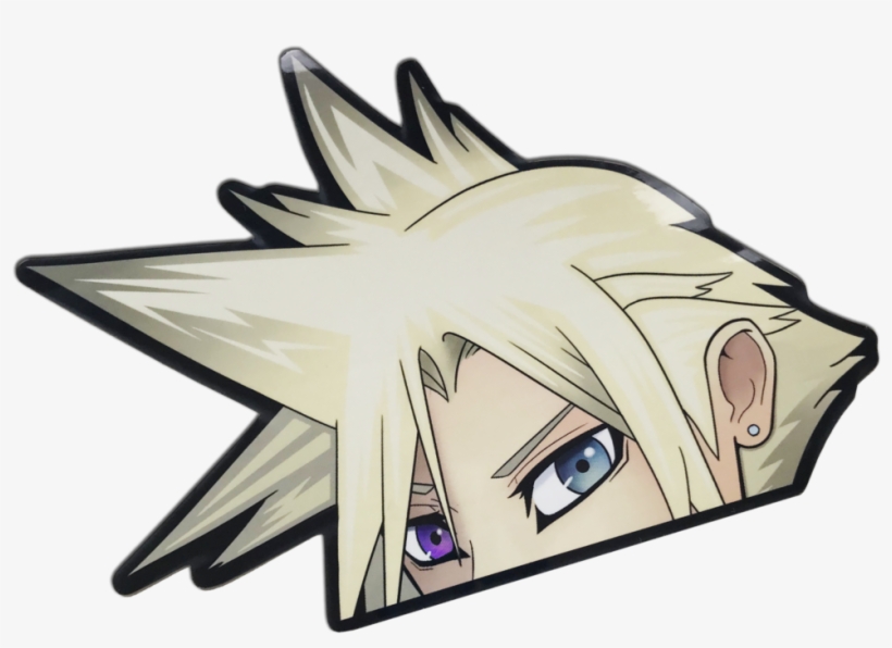 *holographic* Cloud Strife Peeker - Car, transparent png
