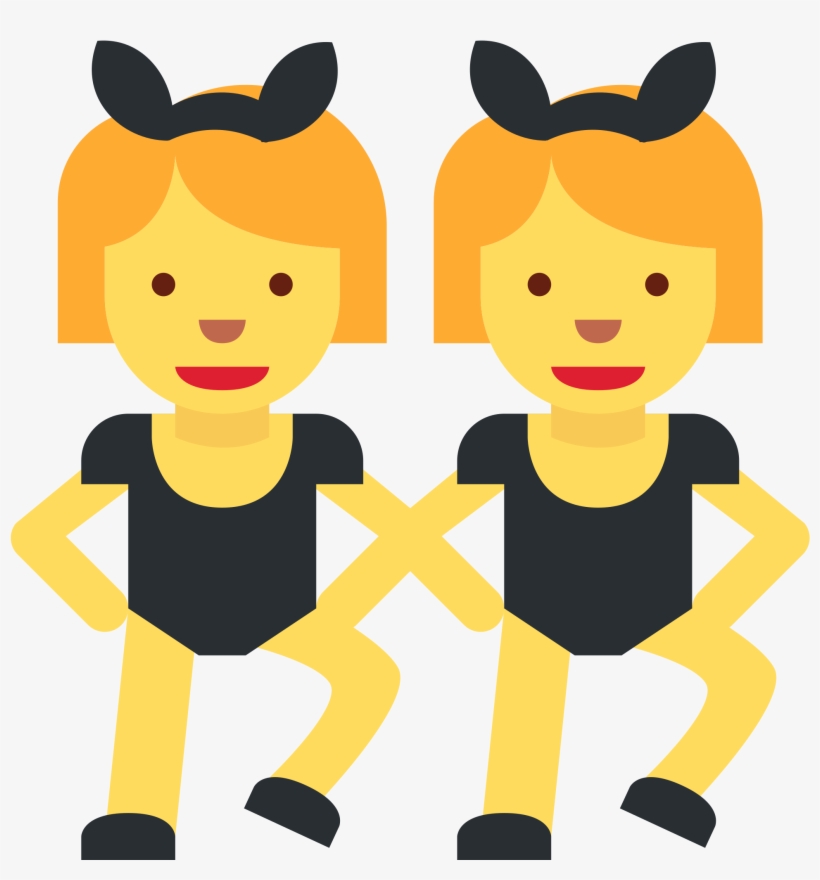 Woman With Bunny Ears Sticker By Twitterverified Account - Dancing Girl Emoji Vector, transparent png