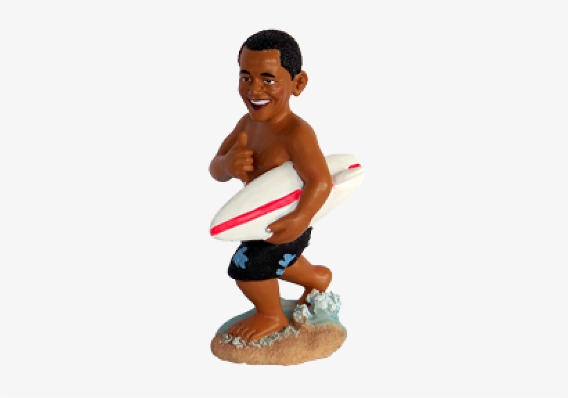 Kc Barack Obama Holding A Surfboard Dashboard Doll, transparent png