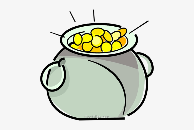 Pot Of Gold Royalty Free Vector Clip Art Illustration - Pote De Ouro Png, transparent png