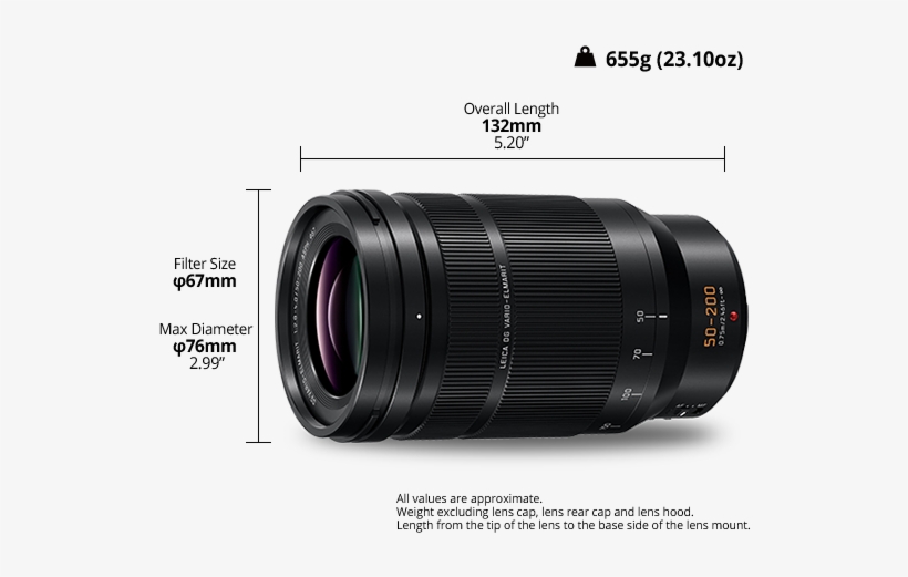 Lumix G Leica 50 200mm Telephoto Zoom Lens H Es50200 - Lumix 50 100 G9, transparent png