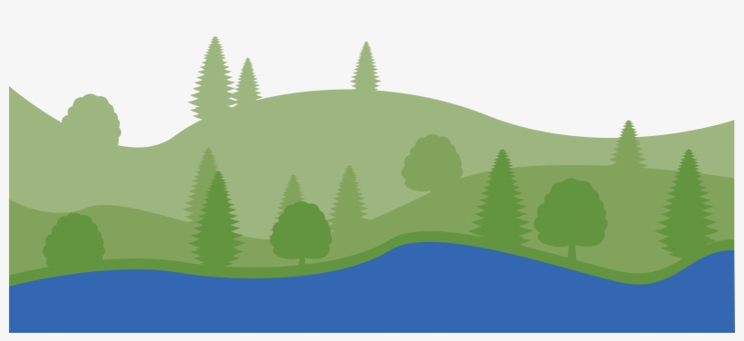 Illustration Of Mountains And Trees - Illustration, transparent png
