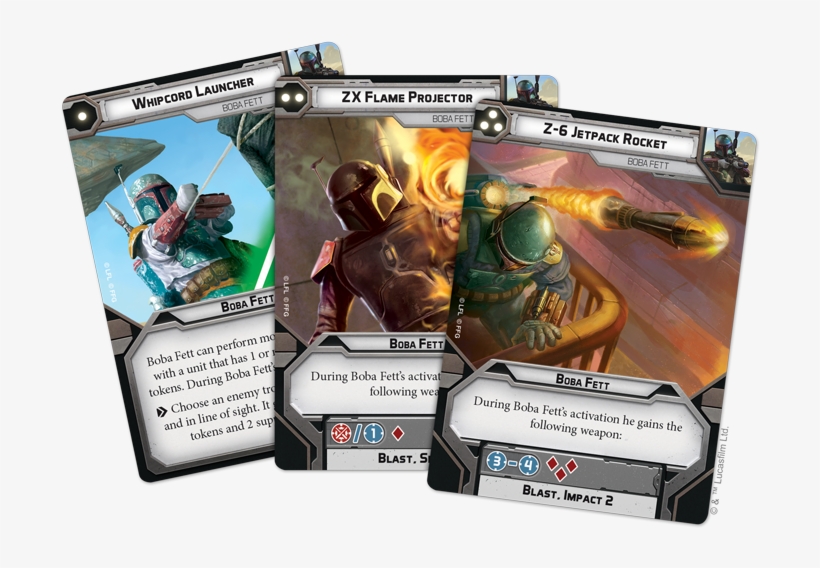Boba Fett's Command Cards Are Also Pretty Impressive - Star Wars Legion Boba Fett Cards, transparent png