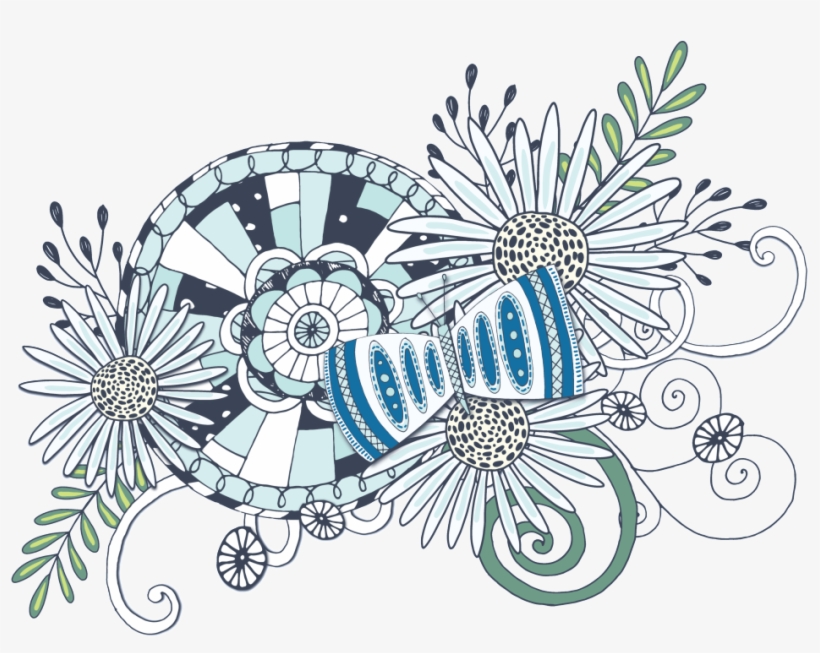 Hand Painted Hook Line Printing Flower Png Transparent - Vector Graphics, transparent png