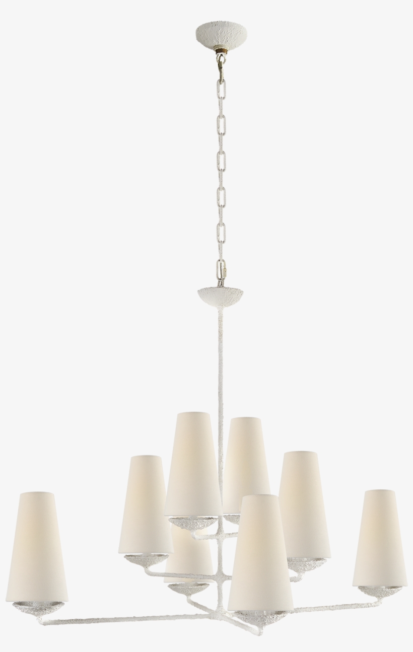 Offset Plaster Chandelier With Linen Shades - House, transparent png