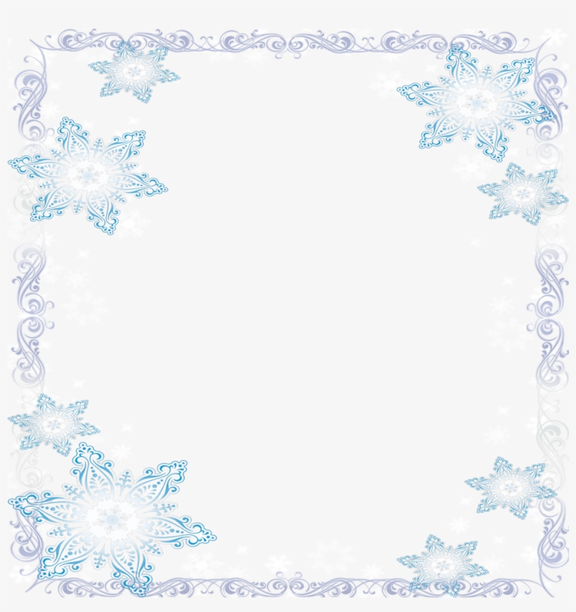 Mq Blue Snowflakes Frame Frames Border Borders - Blue, transparent png