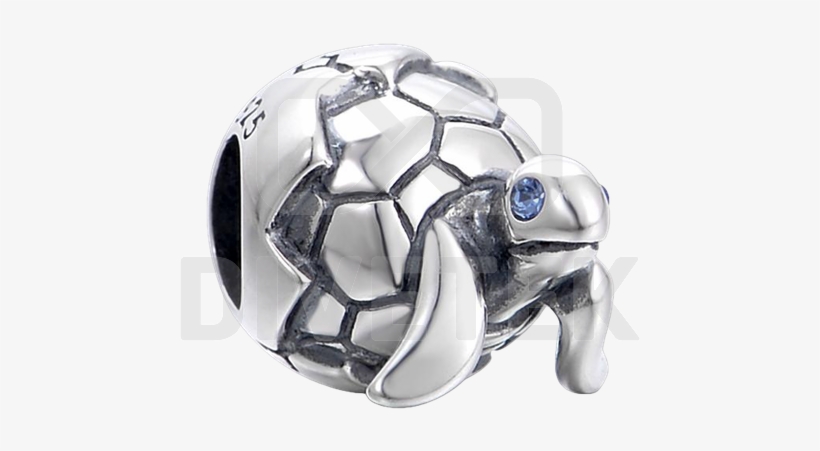 Turtle-bead - Silver, transparent png