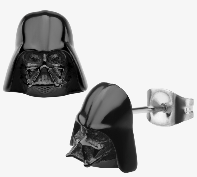 Darth Vader Black Pvd 3d Stud Earrings - Earring, transparent png