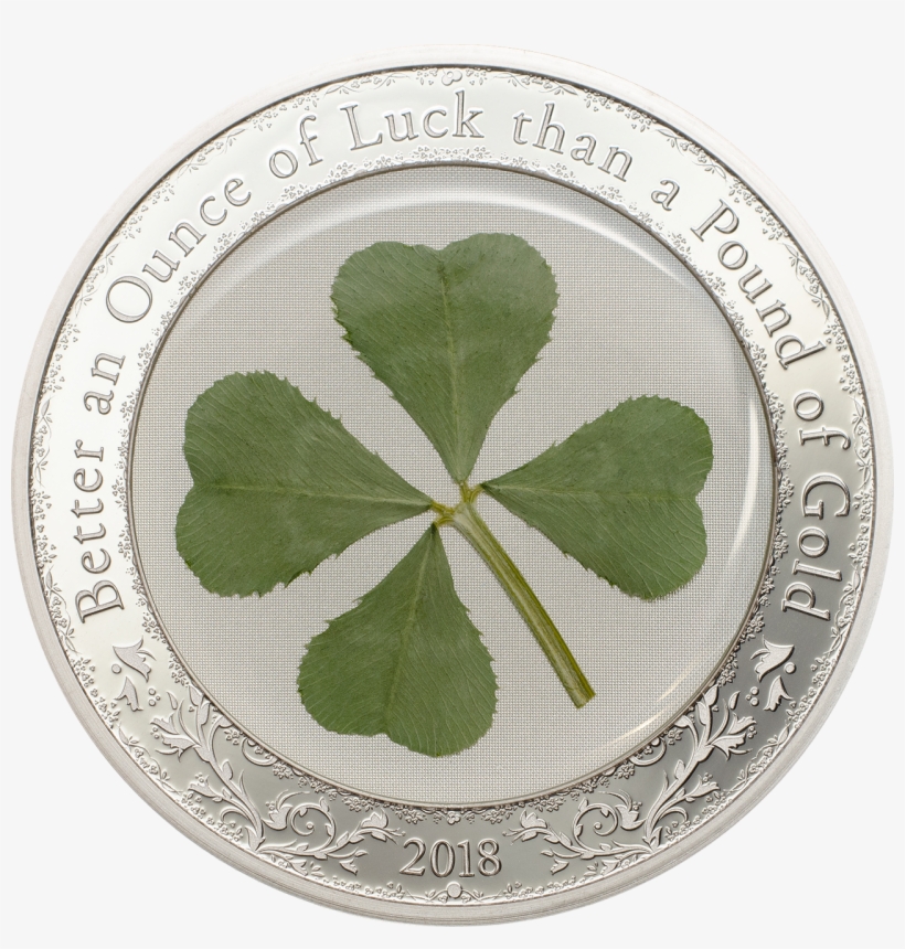 Four Leaf Clover Ounce Of Luck 2018 1 Oz Silver Coin, transparent png