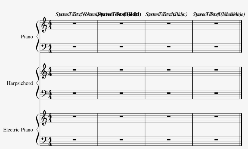Normal And Underline Stave And System Text Exports - Barra De Compas, transparent png