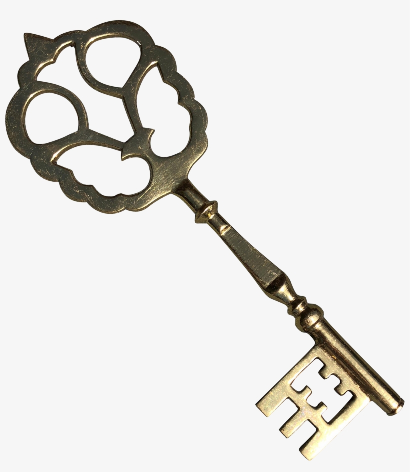 Vintage Decorative Solid Brass Skeleton Key - Skeleton Key, transparent png