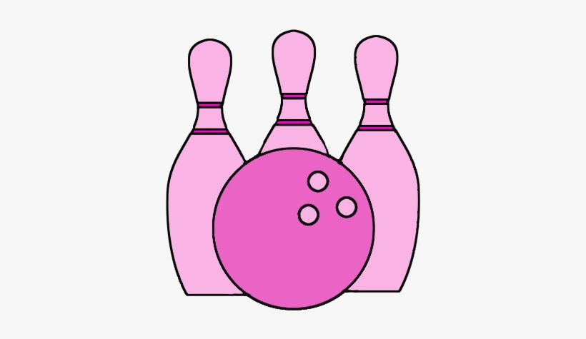 Very Pink Bowling Cones And Ball - Pink Bowling Ball Clip Art, transparent png