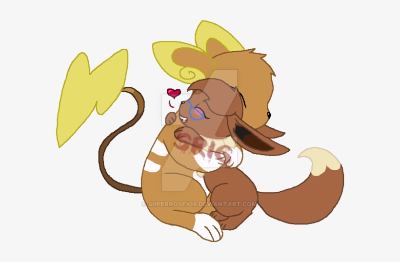 28 Collection Of Alolan Raichu Drawing - Eevee And Alolan Raichu, transparent png
