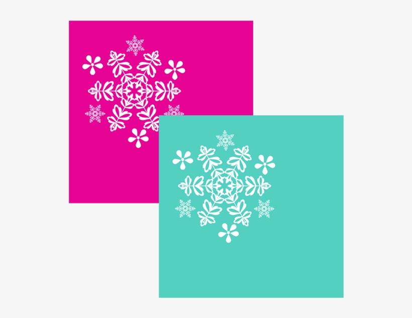 Click For Larger Picture Of Snowflake Teal-magenta - Snowflake Teal-magenta Luncheon Napkin, transparent png