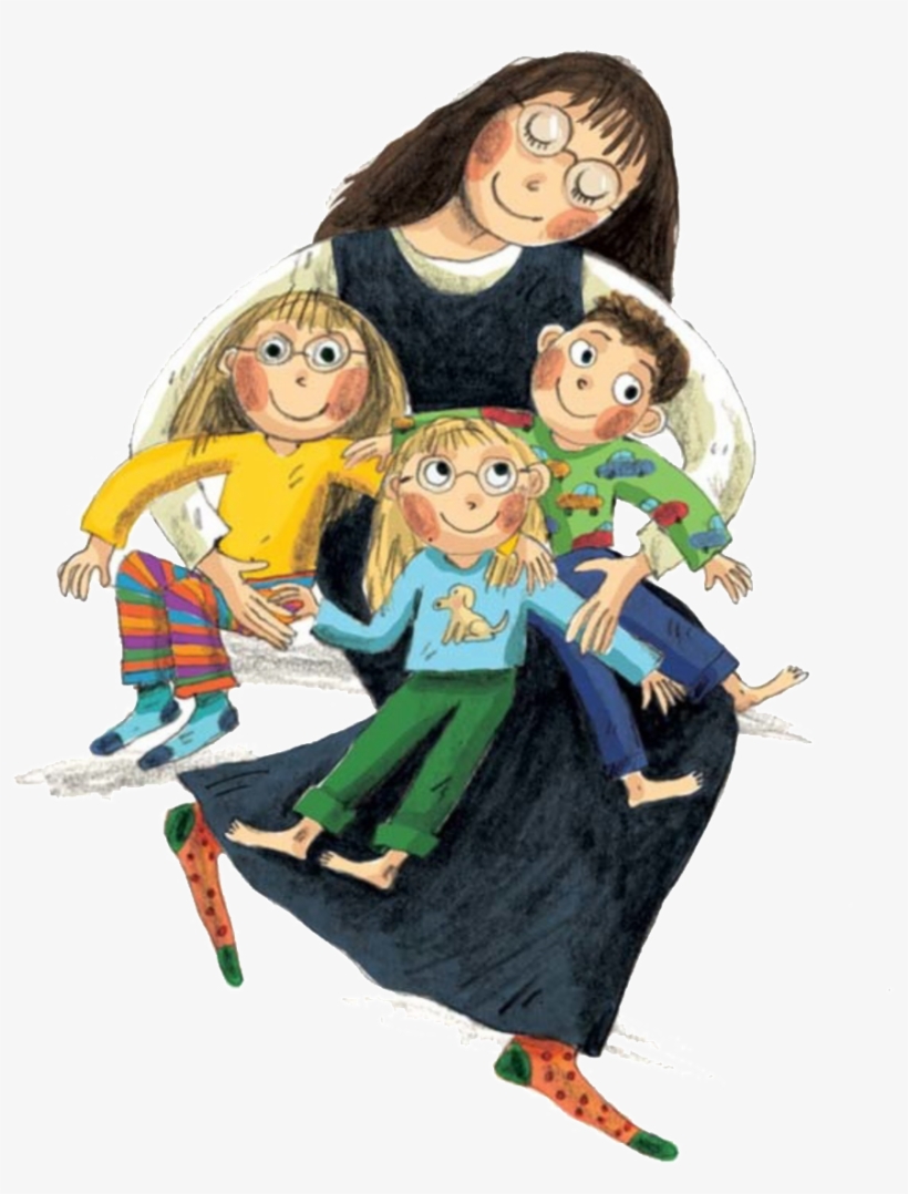 Fairy Mom And Three Kids Pattern Image - Mama Y Tres Hijos, transparent png