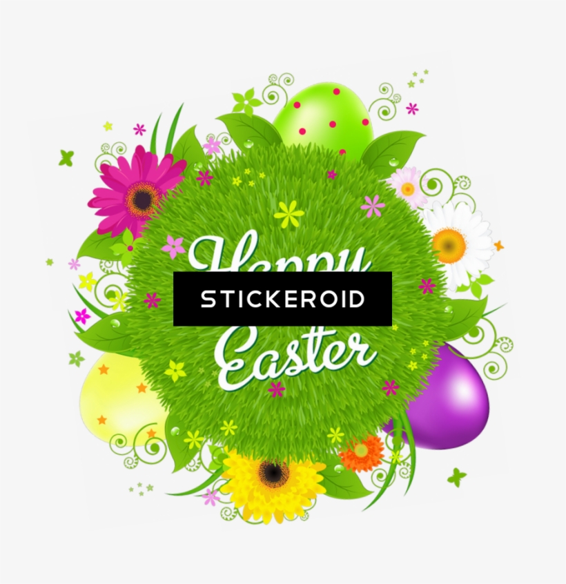 Happy Easter - Novelty Beautiful Happy Easter Floral Design - Standups, transparent png