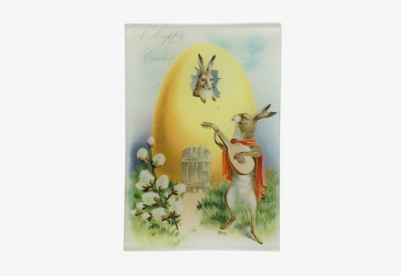 A Happy Easter - Osterhasen-farbiges Ei-haus Karte, transparent png