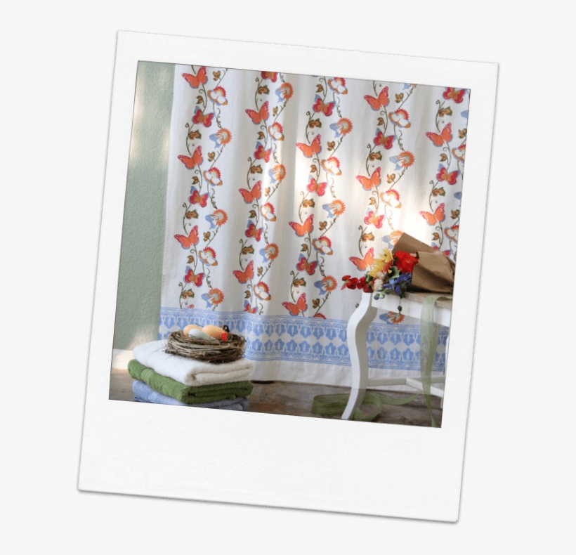 Lap Butterfly French Country Shower Curtain - Craft, transparent png