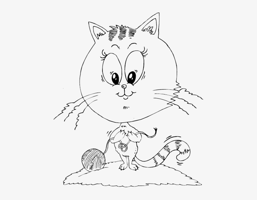 Cat With Big Head - Coloring Book, transparent png