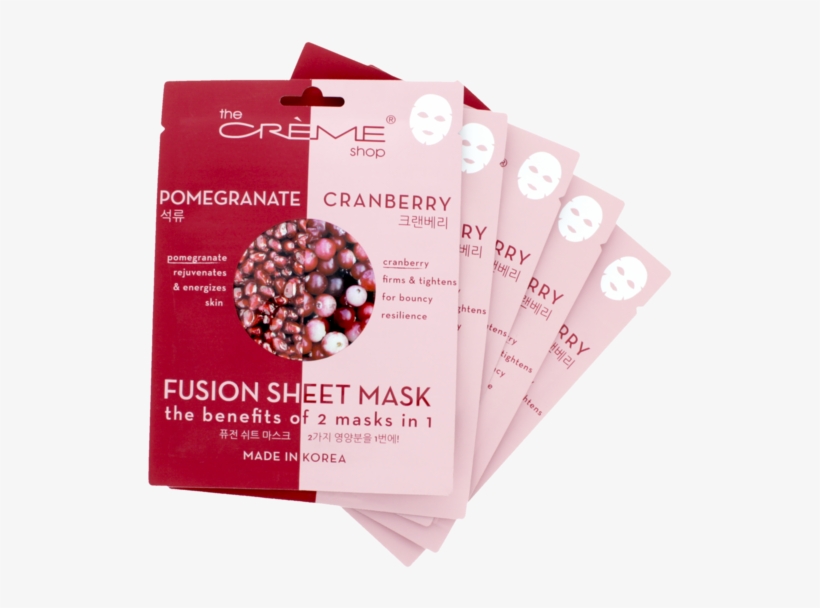 Pomegranate & Cranberry Fusion Sheet - Creme Shop Mask, Fusion Sheet, Charcoal, Lemonade -, transparent png