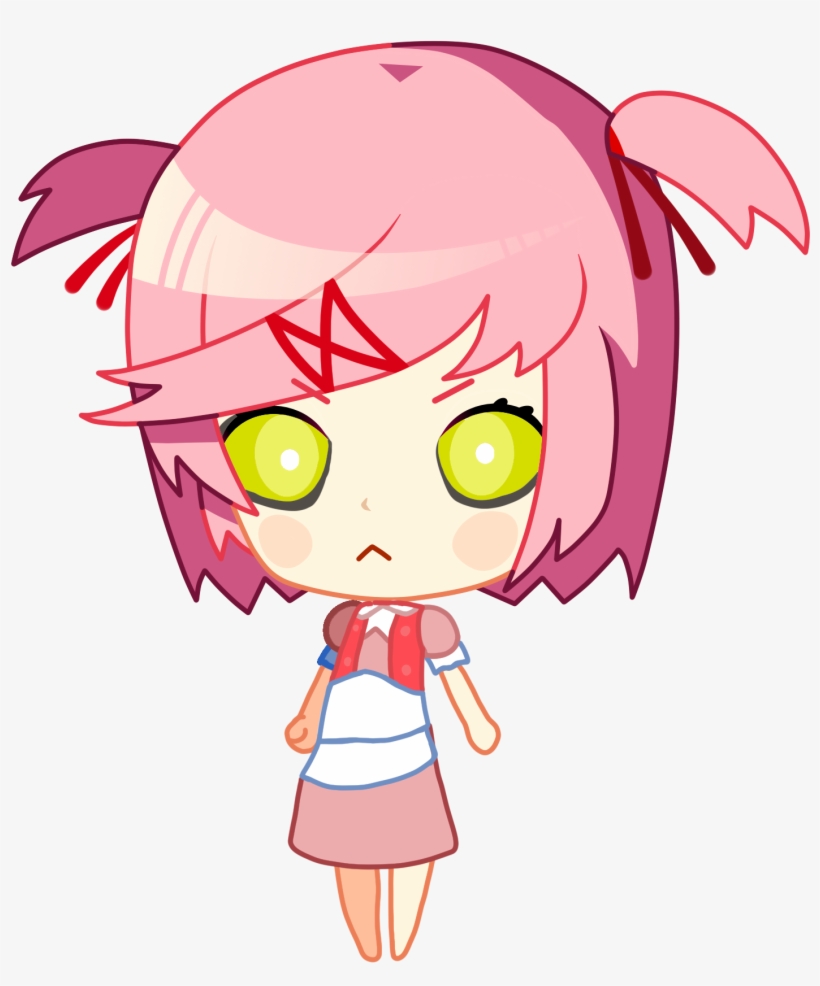 Edited Mediachibi Little Sister Natsuki - Doki Doki Natsuki Sticker, transparent png