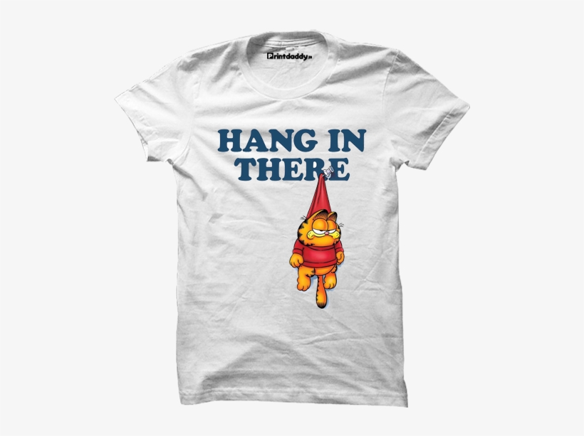 Garfield Hang In There Tshirt - Straight Out Punjab T Shirt, transparent png
