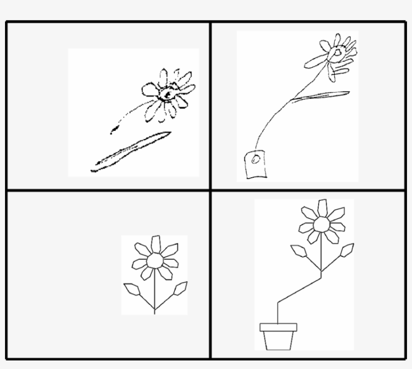 Unconnected Daisies (b) Commected Daisy - Drawing, transparent png