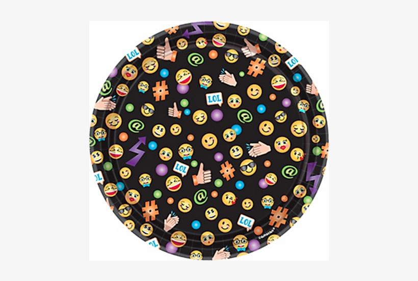 Emoji Lol Amscan Dessert Plates - Smiley Dessert Plates 8ct Birthday Party Supplies, transparent png