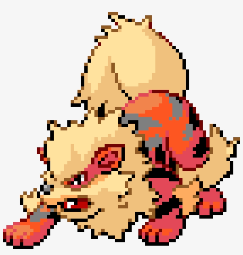 Arcanine - Pixel Art Grid Of Arcanine, transparent png