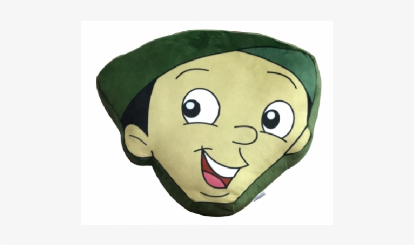 Dholu Face Cushion - Chhota Bheem Bholu Face Cushion - Green, transparent png