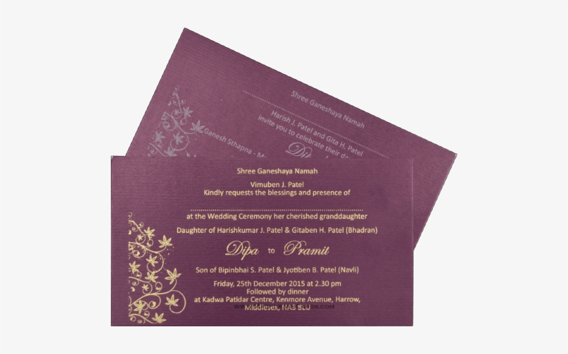Hindu Wedding Cards - Brochure, transparent png